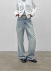 Gash Damaged Bootcut Denim Pants