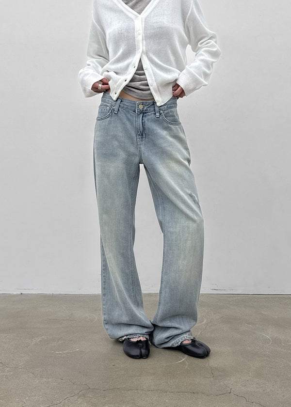 Gash Damaged Bootcut Denim Pants