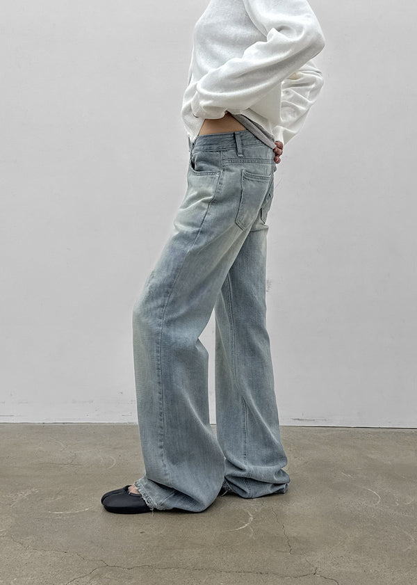 Gash Damaged Bootcut Denim Pants