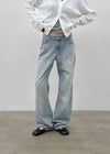 Gash Damaged Bootcut Denim Pants