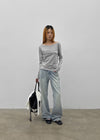 Gash Damaged Bootcut Denim Pants