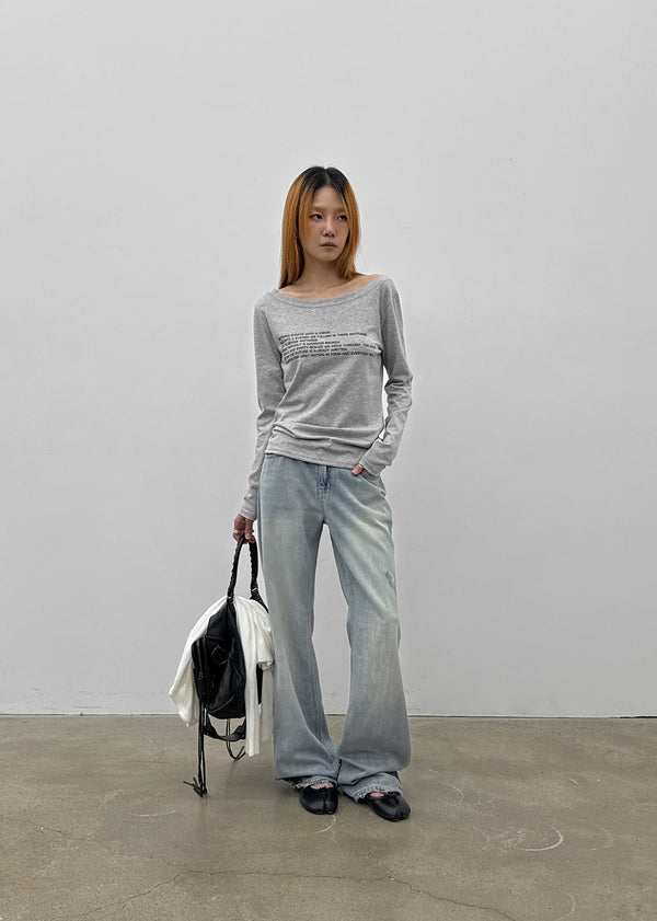 Gash Damaged Bootcut Denim Pants