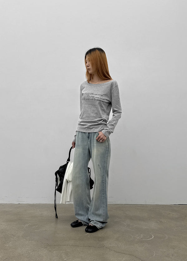 Gash Damaged Bootcut Denim Pants