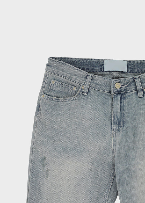 Gash Damaged Bootcut Denim Pants