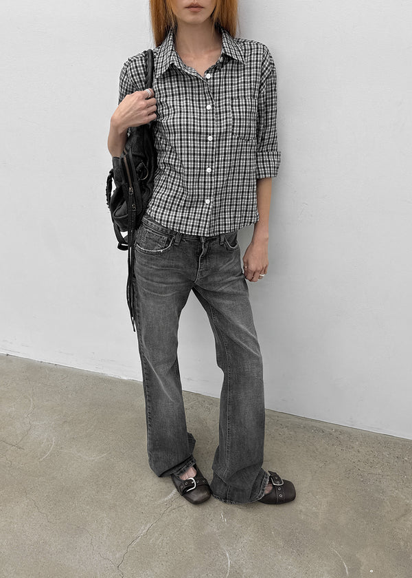 Moro's Washed Bootcut Denim Pants