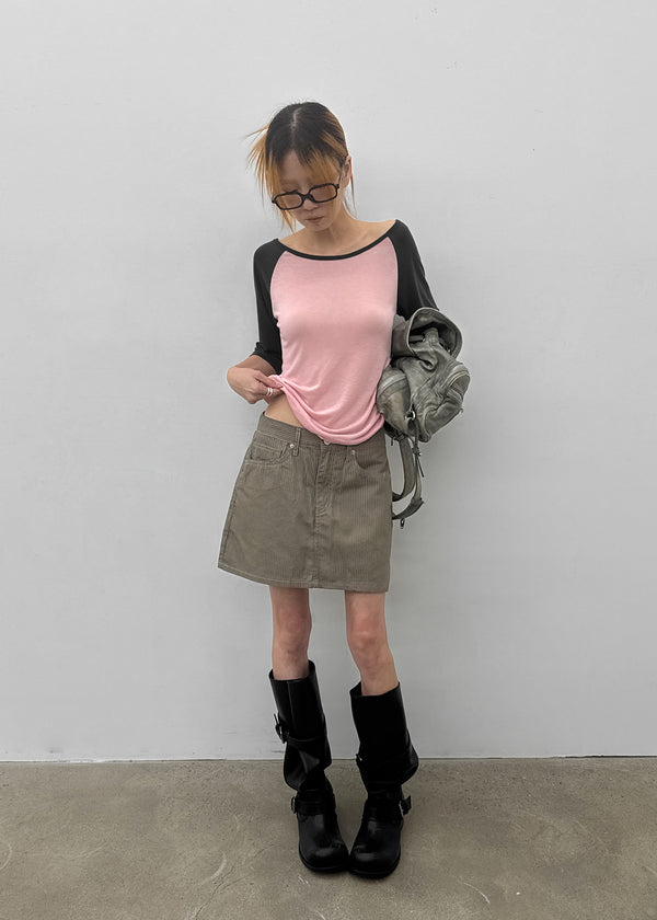 Decoy striped miniskirt