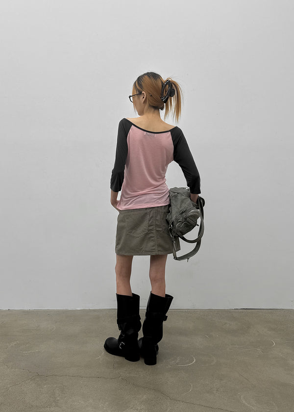 Decoy striped miniskirt