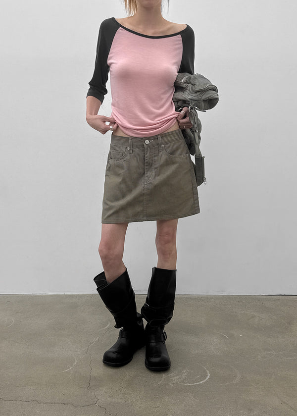 Decoy striped miniskirt