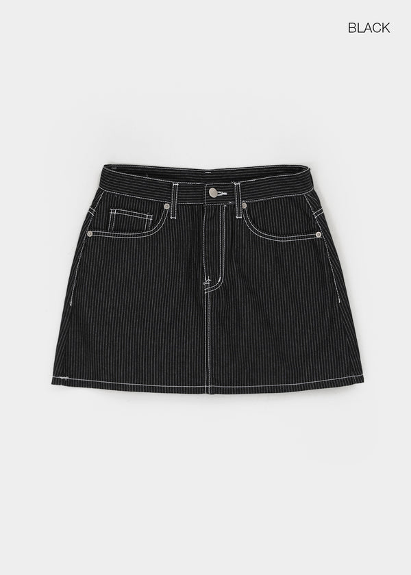 Decoy striped miniskirt