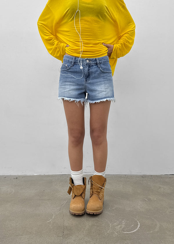 Pukati Damaged Short Denim Pants