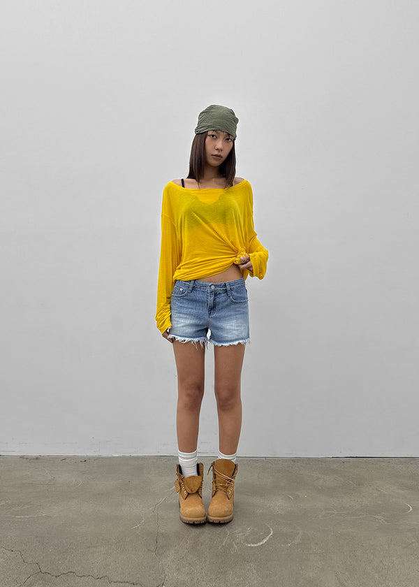 Pukati Damaged Short Denim Pants
