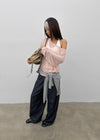 Bran back pocket balloon wide pants