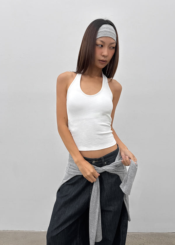 Ruetti Ribbed Halter Sleeveless (Built-in Cup)