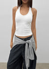 Ruetti Ribbed Halter Sleeveless (Built-in Cup)