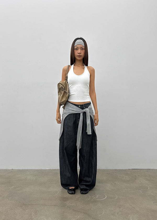 Ruetti Ribbed Halter Sleeveless (Built-in Cup)
