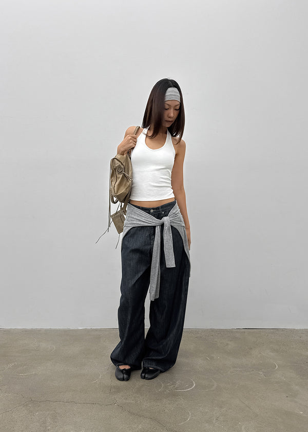 Ruetti Ribbed Halter Sleeveless (Built-in Cup)
