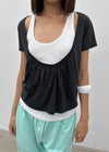 Kael Shirred Layered Short Sleeve Tee