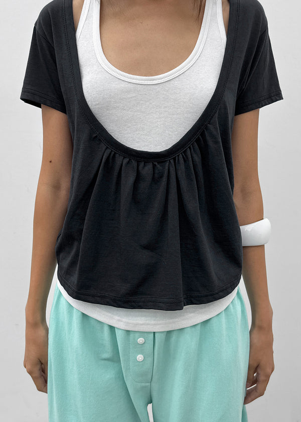 Kael Shirred Layered Short Sleeve Tee