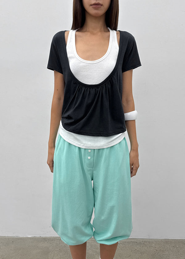 Kael Shirred Layered Short Sleeve Tee