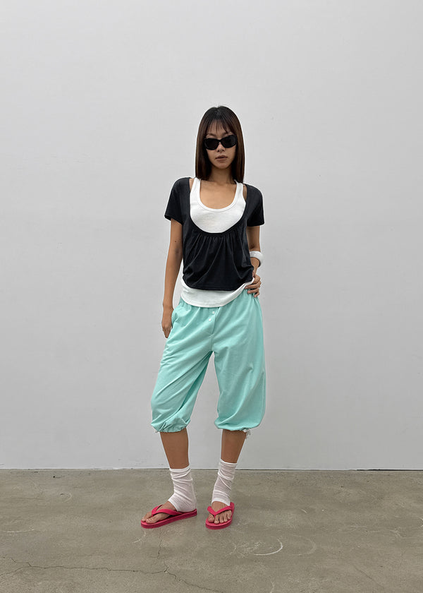 Kael Shirred Layered Short Sleeve Tee