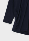 Feline Shirred Asymmetrical Button 3/4 Sleeveless
