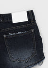 Lens low-waist distressed denim shorts