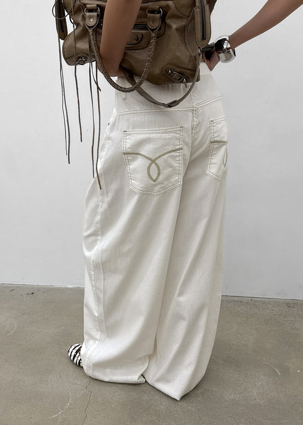 Bran back pocket balloon wide pants