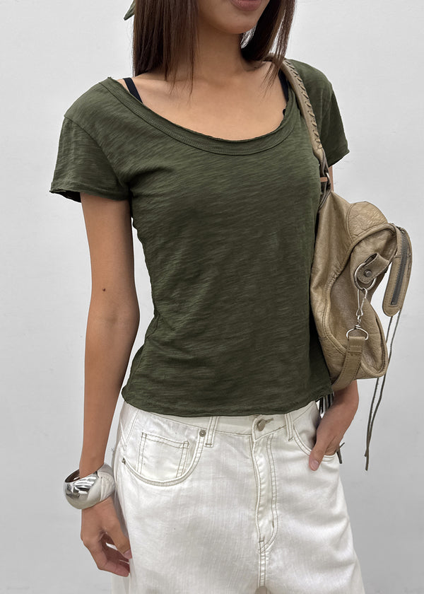 Levien Cut-out U-Neck Short Sleeve T-shirt