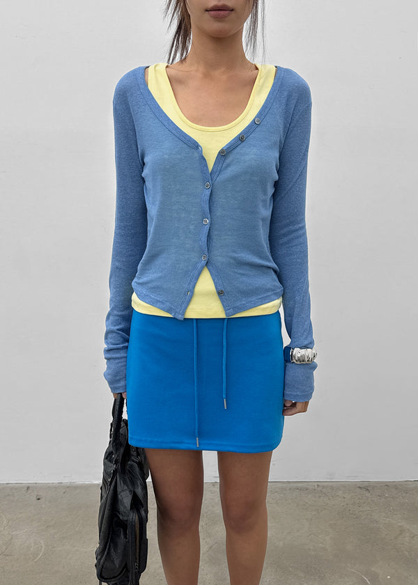 Sharti Button Deep V-Neck Cardigan (55% Linen)