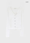 Sharti Button Deep V-Neck Cardigan (55% Linen)