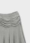 Clie shirred asymmetrical midi skirt