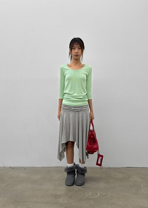 Oberlin U-neck Long 7/8 Sleeve Tee