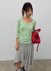 Oberlin U-neck Long 7/8 Sleeve Tee