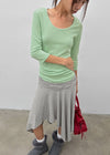 Oberlin U-neck Long 7/8 Sleeve Tee
