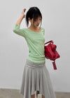 Oberlin U-neck Long 7/8 Sleeve Tee