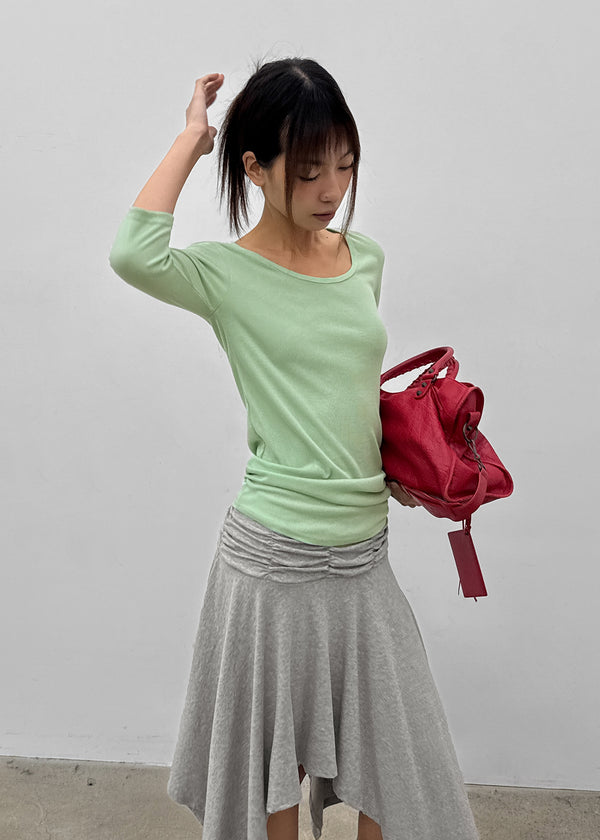 Oberlin U-neck Long 7/8 Sleeve Tee