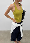 Ruetti Ribbed Halter Sleeveless (Built-in Cup)