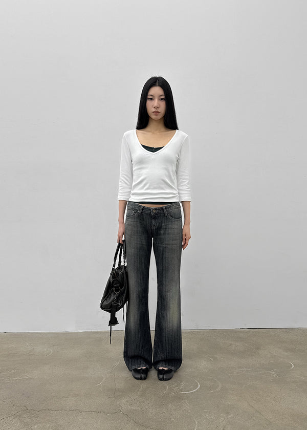 Iraetic low-waist bootcut denim pants