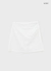 Tactile satin shirred mini skirt-pants