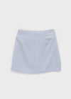 Tactile satin shirred mini skirt-pants