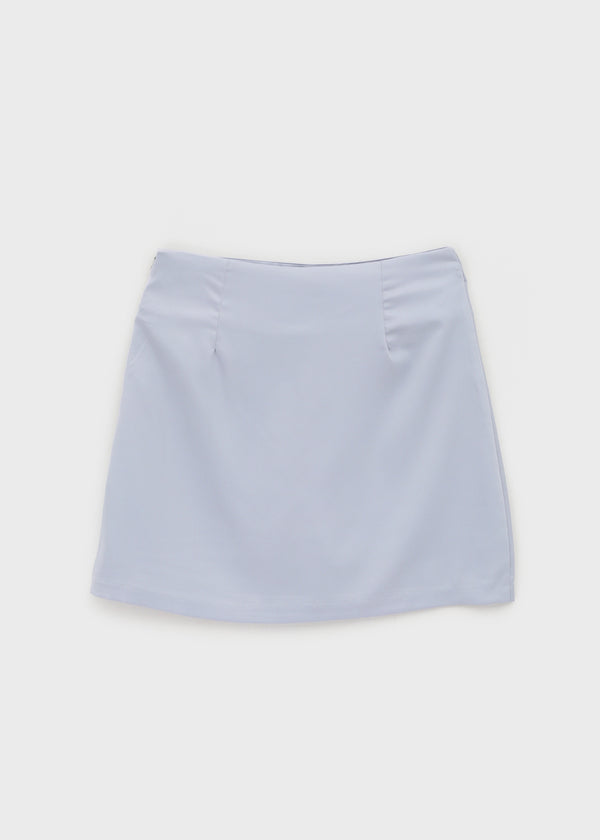 Tactile satin shirred mini skirt-pants