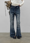 Grime Washed Bootcut Denim Pants