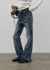 Grime Washed Bootcut Denim Pants