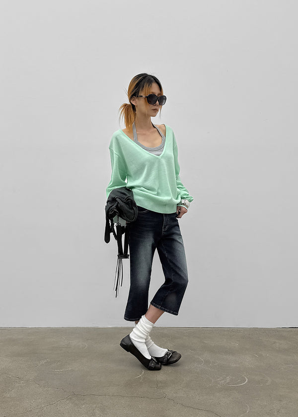 Layton Slit Capri Denim Pants