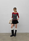 Blunt U-neck 3/4 sleeves