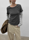 Meld Stripe Layered Long Sleeve Tee