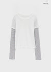 Meld Stripe Layered Long Sleeve Tee
