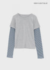 Meld Stripe Layered Long Sleeve Tee