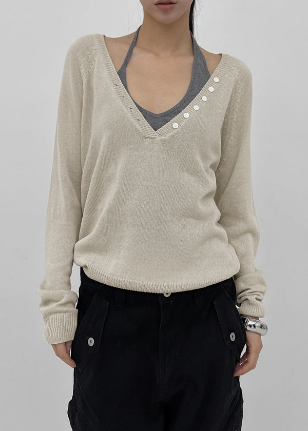 Pablen Deep V-neck Summer Knit