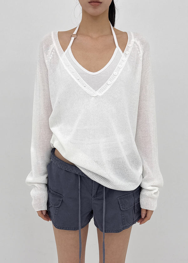 Pablen Deep V-neck Summer Knit
